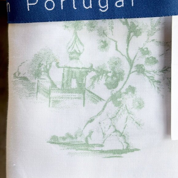 Made In Portugal ALDA Texteis King Size Green Toile Sheet Set Percale Cotton - Picture 6 of 6